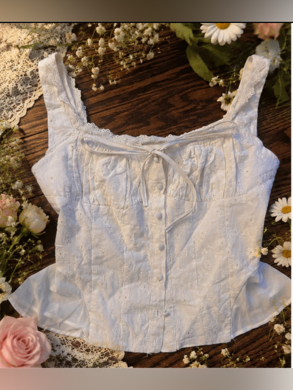 Jifan Eyelet Corset Top
